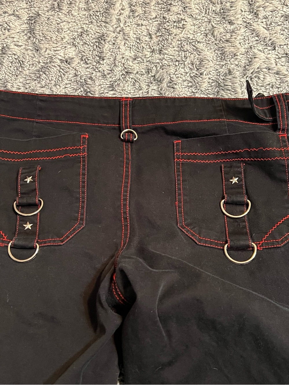 Tripp Nyc Flare Pants Jeans With Straps Size 13 Emo Rave Goth Y2K Stars Skull - Picture 14 of 16